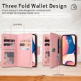 thumbnail image 2 of ELEHOLD Wallet for iPhone 15 Pro Max 6.7" Case, PU Leather Large Capacity Card Holders Zipper Wallet Detachable Wris Strap Cash Pocket Kickstand Shockproof Flip Wallet Protective Case, Rosegold, 2 of 9