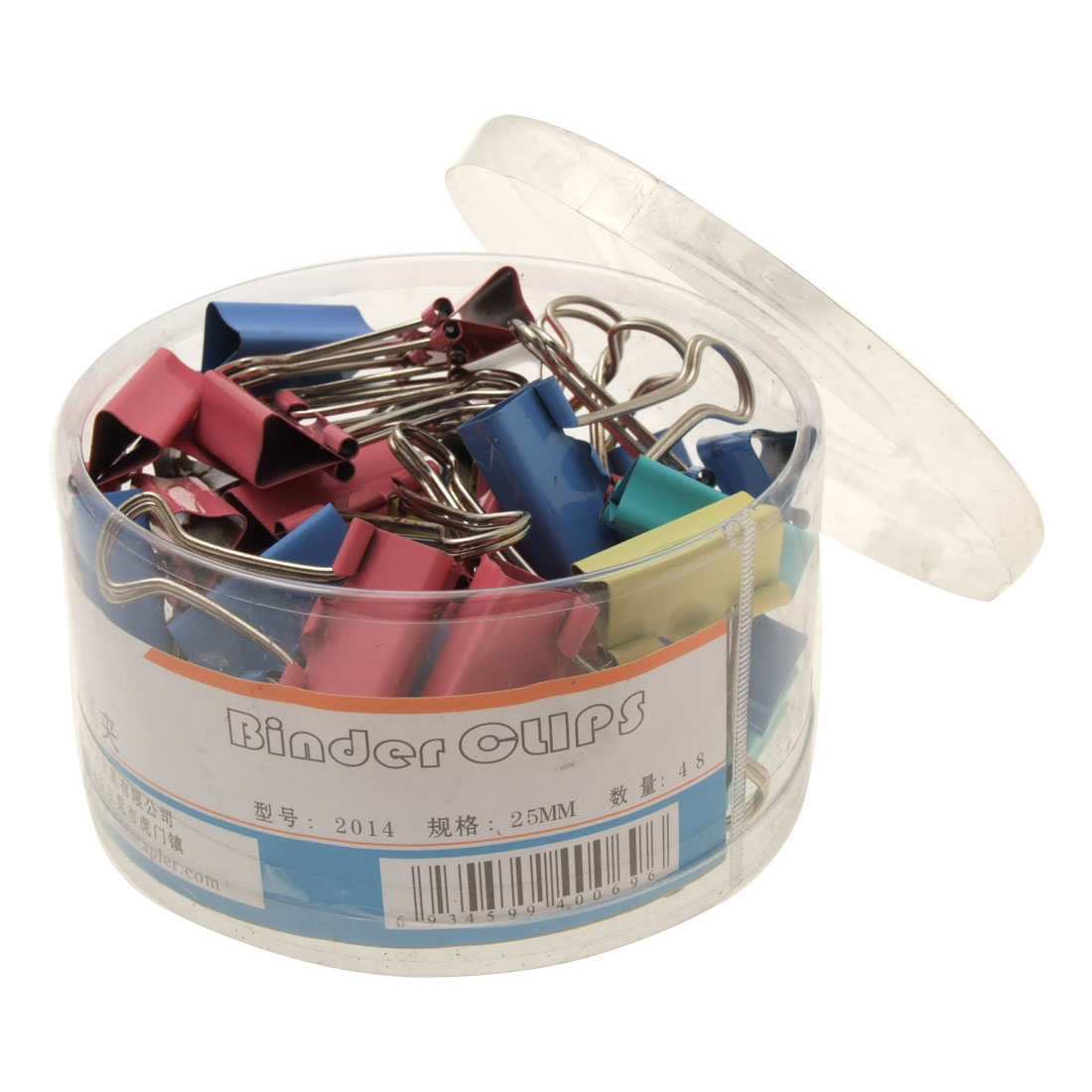 Unique Bargains Assorted Color 25mm 48 Pieces Metal Binder Clips
