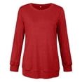 thumbnail image 4 of Pxiakgy t shirts for women womens t shirts Womens Casual Crewneck Sweatshirt Short Long Sleeve Shirt Soft Loose Tops Red + M, 4 of 4