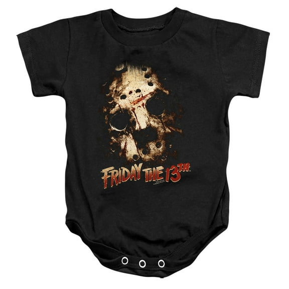 Friday The 13Th Jason Mask Unisex Infant Snap Suit for Baby (18 Months) Black
