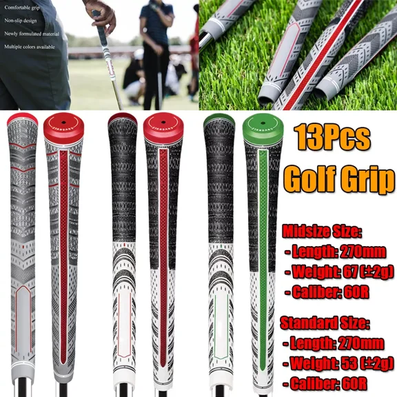 13PCS Golf Grip Golf Club Grips Rubber Anti-Slip Golf Grip Midsize 60R