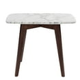 thumbnail image 2 of The Bianco Collection Cima 12" x 21" Rectangular Italian Carrara White Marble Table with Walnut Legs, 2 of 2