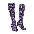 thumbnail image 3 of Honeii Pink purple rainbow flower butterfly Print Calf Socks Sports Socks Seamless Toe, Trouser Socks,Knee High Long Socks for Women and Men-One Size, 3 of 8