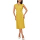 thumbnail image 1 of Vestido sin mangas Allegra K para mujer, vestido midi con cuello en V, botones y plisado en color jengibre, 1 of 6