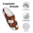 thumbnail image 5 of Yiaed Autumn White Pumpkin Print Slippers Fuzzy Warm Cozy Slippers Non Slip House Slippers For Indoor Outdoor Slippers House Slippers-35/36, 5 of 7