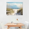 thumbnail image 2 of Nawypu Beach Pathway Canvas Wall Art - Ocean Theme Artwork Boardwalk Picture with Wood Toned Fence and Weeds Painting for Living Room (20 x 16in), 2 of 4