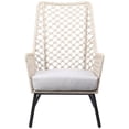 thumbnail image 2 of Armen Living LCMPCHNAT Marco Chaise Longue Intérieure Extérieure en Acier avec Corde à Ressorts Naturels et Coussin Gris, 2 of 7