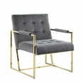 thumbnail image 4 of Luxor Pink Velvet Modern Accent Chair in Gold, 4 of 7