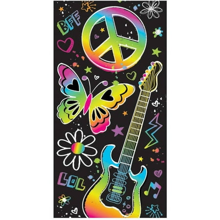 Amscan 0.5"H Neon Paper Treat Bags, 8 Pack
