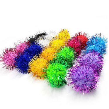 BESTSKY 20Pcs Cat Toy, Kitten Toys,High-Quality Plush and Wire Cat Ball Toy,Colorful Sparkling Balls Cat Products,Indoor Play for Cats