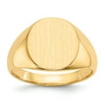 thumbnail image 1 of Real 14kt Yellow Gold 13x12mm Closed Back Mens Signet Ring Size: 10; for Adults and Teens, 1 of 5
