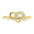 thumbnail image 5 of Solid 10k Yellow Gold CZ Cubic Zirconia Heart Ring Band Size 7.5, 5 of 6