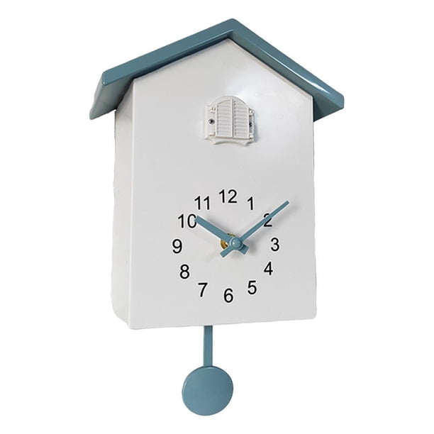 Kearding Reloj de pared de cuco Reloj de péndulo para habitación de niños Reloj Decoración de pared Gris Decoración del hogar Gris