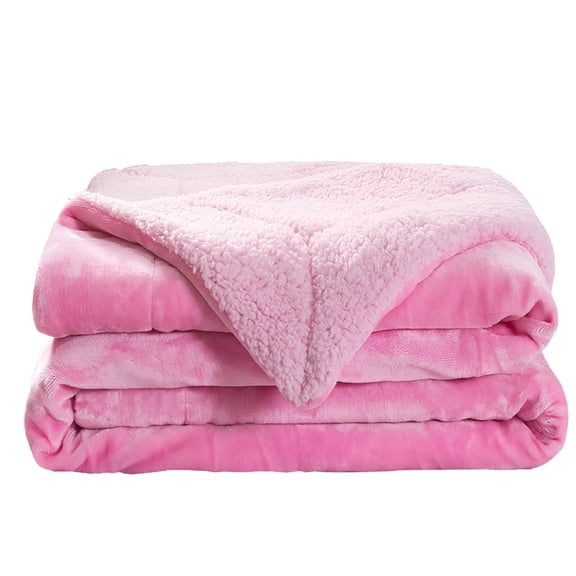 LAMIRO Throw Blanket Weighted Blankets for Adults Thickened Flannel Lamb Wool Composite Blanket Double Blanket
