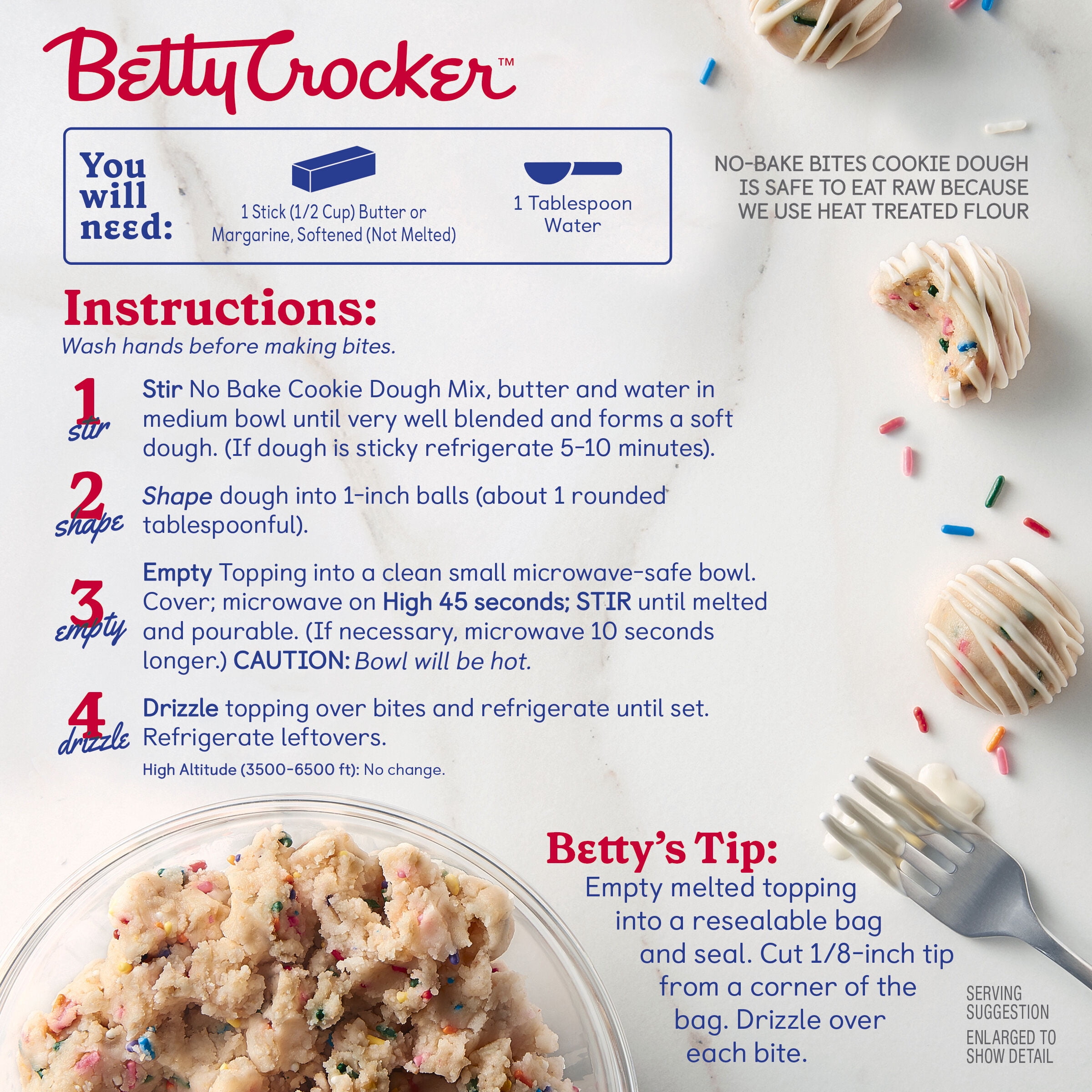 Betty Crocker No-Bake Bites Birthday Cake Cookie Dough, 12.2 oz.