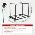 thumbnail image 3 of Kojooin Folding Table Cart, 1500 LBS Heavy Duty Drywall Cart Steel Panel Truck with Wheels, Chair Desk Trolley for Garage, Home, Office, Utility Tool Wagon for Handling Lumber, Mattress, 3 of 9