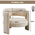 thumbnail image 2 of Bonzy Home Modern Velvet Accent Chair, Stylish Club Adults Armchair,Wide Seat and Soft Cushion, Beige, 2 of 9