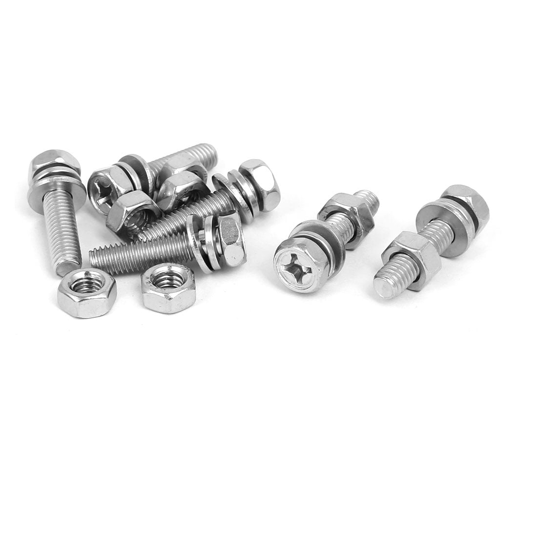 Pack of 10 A2 Stainless Steel Fully Threaded Hex Bolt Setscrew M6 6mm x 25mm