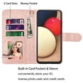 thumbnail image 5 of Ebizware Samsung Galaxy A02S Leather Wallet Case with Card Holder for Women Men, Phone case RFID Blocking Flip [Detachable] Kickstand Cover with Strap for Galaxy A02S, Rose Gold, 5 of 8