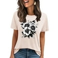 thumbnail image 2 of Women's Tops Short Sleeve Under $5 Summer Printed Short Sleeved T-shirt, 2 of 4
