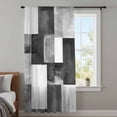 thumbnail image 4 of Grey Geometric Sheer Curtains 108 Inches Extra Long, Vintage Oil Painting Contemporary Light Filering Curtains, Privacy Drapes Simi Floor to Veiling Curtain for Living Room Bedroom Window Treatment, 4 of 9
