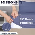 thumbnail image 7 of SGI Bedding 28" King Split Top Flex Head sheet 100% Egyptian Cotton Sheet Set - 600 Thread Count Flex Top Sheet for Adjustable Bed 4 Piece Sheet Set 15" Deep for Sleep Number bed - Mediterranean Blue&nbsp;, 7 of 7