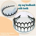 thumbnail image 5 of Melissazuly Resin Sharks Tooth Bandana Headband in Zigzag, Black, 3 ct, 5 of 6