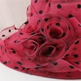thumbnail image 5 of Lroveb Fascinators Hats for Women Elegant Flower Polka Dot Organza Sun Hat Summer Wedding Party Wide Brim Hat, 5 of 5
