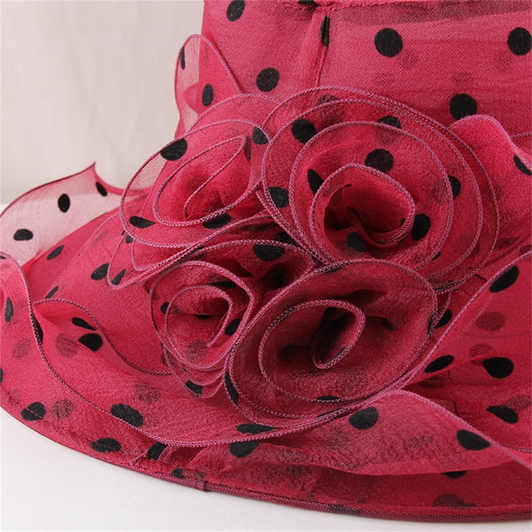 Fascinators Hats for Women Elegant Flower Polka Dot Organza  display picture 3
