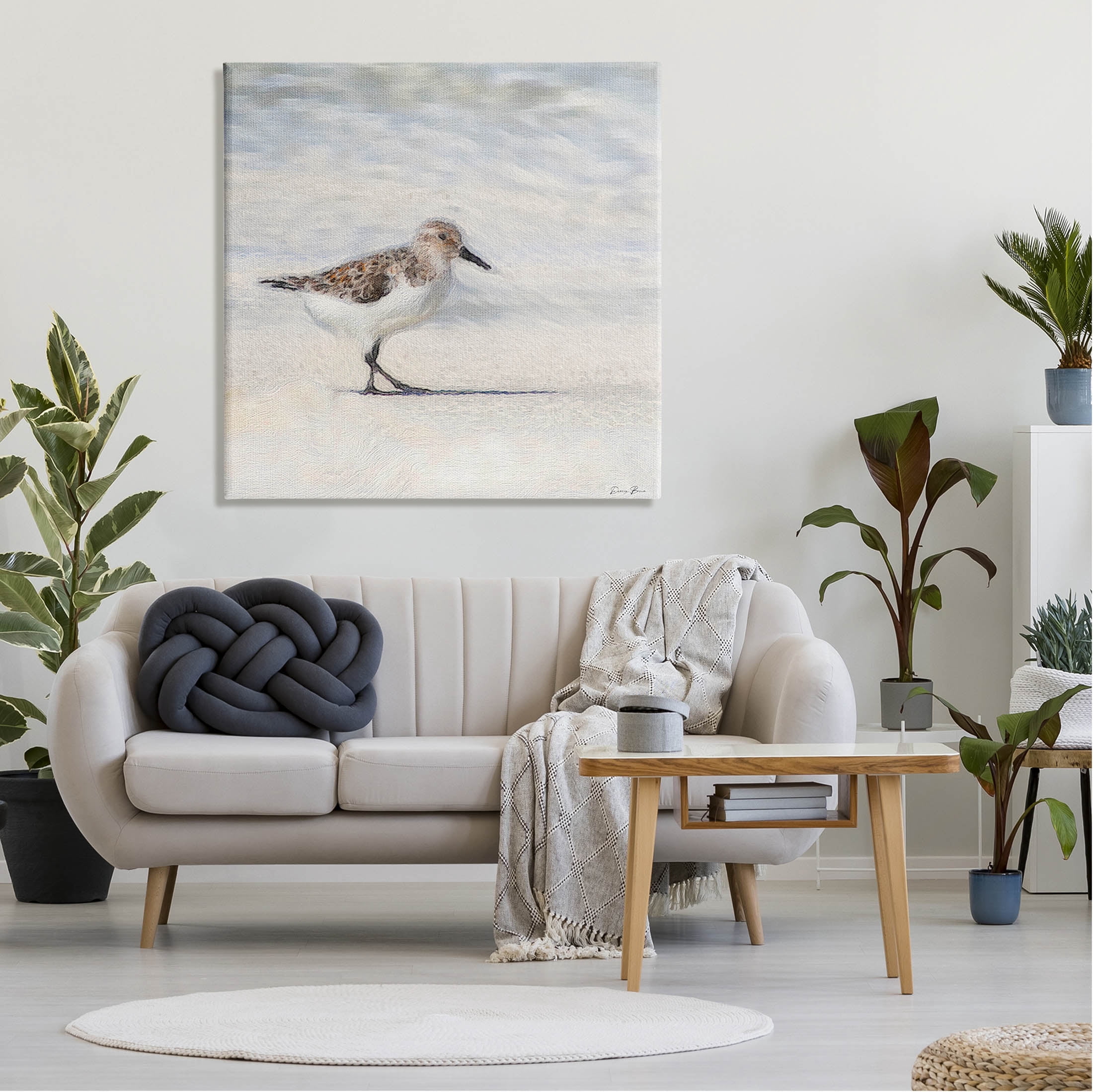 Stupell Industries Sandpiper Bird Stepping Beach Sand Graphic Art Gallery Wrapped Canvas Print Wall Art, Design by Denise Brown