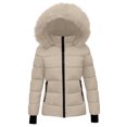 thumbnail image 4 of purcolt Girls Winter Coat Quilted Puffer Jacket Warm Parka with Removable Hood Insulated Outerwear 5-14 Years, 4 of 5