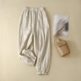 thumbnail image 2 of Bmisegm Womens Casual Pants Lightweight Breathable Everyday Trousers High Waist Comfortable Travel Pants with Pockets Beige M, 2 of 3