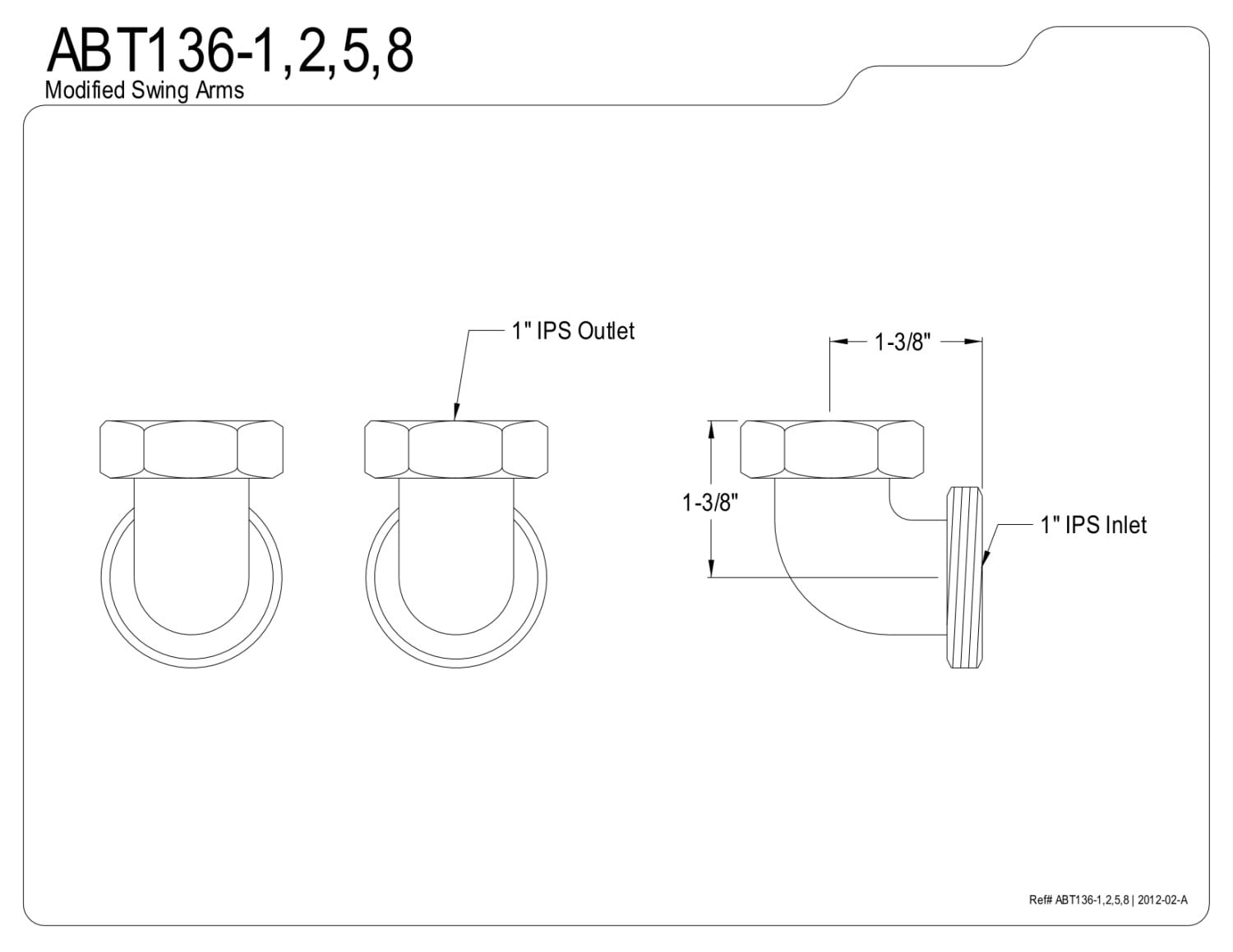 Kingston Brass ABT136-1 Standard Mount L Shape Elbow for CC458T1 Tub Filler, Polished Chrome