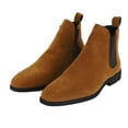 thumbnail image 1 of Botas de gamuza para hombre, botines de piel sintética para ocio, cómodos, sin cordones, de caña baja, informales, color amarillo 42 (260 mm/10,2 pulgadas), 1 of 15