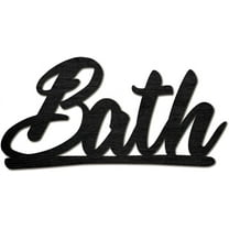 Bath Wood Cutout Wall Art Laser Cut Wood Letter Sign Wooden Basswood Silhouette Hanging Sculpture Unfinished Decoration Display 5.9x11.9 Inch