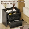 thumbnail image 5 of Nightstand with 2 Drawers, Modern End Table for Bedroom, Bedside Table with Cut-Out Handle, Large Night Stand for Home Office, Dark Grey, 5 of 8