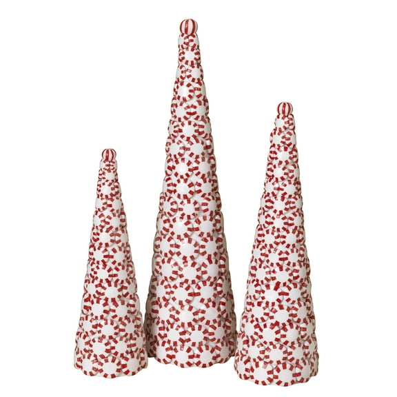 Set of 3 Christmas Gum Peppermint Candy Clay Dough Tree Decoration