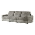 thumbnail image 6 of 107'' Gray Corduroy Sectional Sofa, 3 Seater Modern Modular Oversized Upholstered Couch with Comfy Pillows Deep Seat And Square Arm For Living Room Bedroom Apartment Office (Grey, 3 Seater), 6 of 10