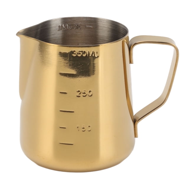 Milk Frothing Pitcher, 304 Stainless Steel Two Measurements Scale Heat Proof Dripless Spout Coffee Steaming Pitcher for Latte Art ANGGREK Otros