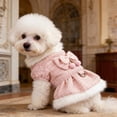 thumbnail image 2 of TIELUTT Elegant Winter Dress Cozy Warm Apparel with Bowknot Soft Pet Clothes for Medium Dogs Summer Pet Clothes Hangers and Rack Pet Clothes Hangers Small Pet Clothes Hangers for Closet Pet Clothes R, 2 of 5