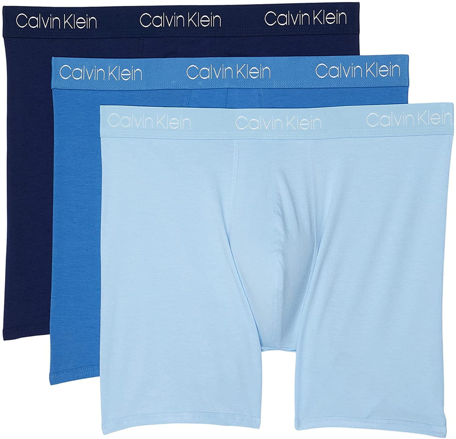 Calvin Klein Mens Luxe Pima Cotton Multipack Boxer Brief X-Large New Navy,  Lakefront, Rapid Blue 