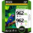 thumbnail image 1 of Cartuchos de Tinta Fightink 962XL 962 Compatibles con HP 962XL Paquete de 4, 1 of 7