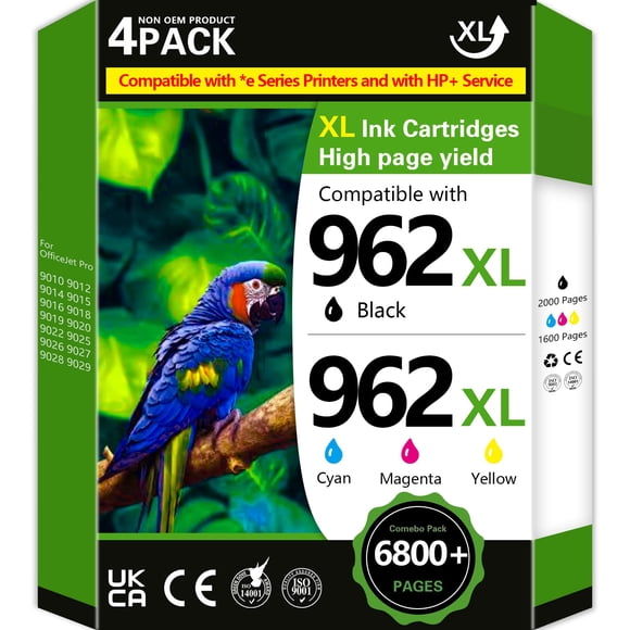 Cartuchos de Tinta Fightink 962XL 962 Compatibles con HP 962XL Paquete de 4