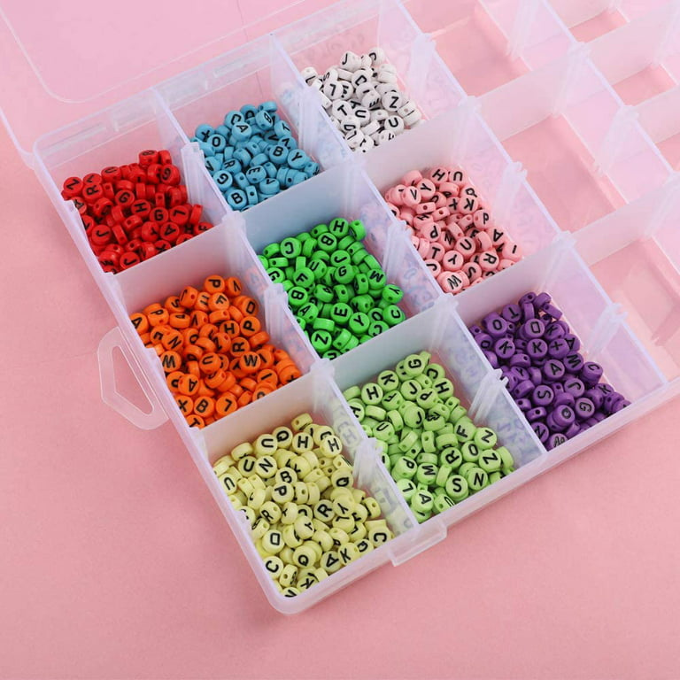 XAMILE 2 Pack 36 Grids Plastic Organizer Box with Adjustable Dividers,  Clear Storage Container for Beads Jewelry Fishing Tackles Letter Board  Letters with Label Stickers (Transparent): Buy Online at Best Price in