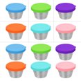 thumbnail image 4 of Xingzhi Portable Salad Dressing Container Dressing Fresh On Go Sauce Container Condiment Cup Colorful Lids Portable Size Light Blue 1Set, 4 of 6