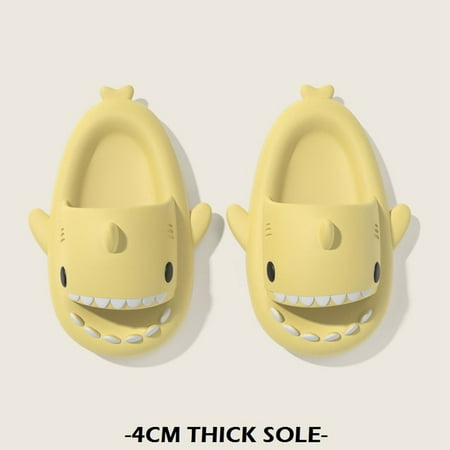

QWZNDZGR 4cm Soft Women Man Shark Slippers Summer Beach Flip Flops Non-Slip Cute Couple Outdoor Cool Indoor Household Funny Shark Slides