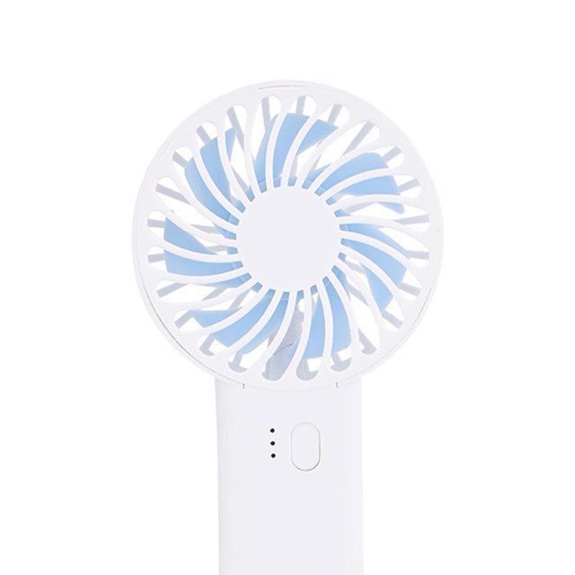 Ventilador deportivo de mano Ventilador pequeño con carga USB para acampar Senderismo Pesca (Blanco)