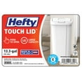 Hefty 13.3 Gallon Trash Can, Plastic Touch Top Kitchen Trash Can, White