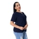 thumbnail image 2 of Blusa Bocarosa lisa de manga corta y detalle de abertura en escote. BOCAROSA Ma002/blusa/argolla en escote, 2 of 3