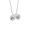 thumbnail image 2 of Delight Jewelry Silvertone Large Script Letter - P - 3/4'' Disc - Silvertone Script Initial Disc - V - Charm Necklace, 20"+3", 2 of 4